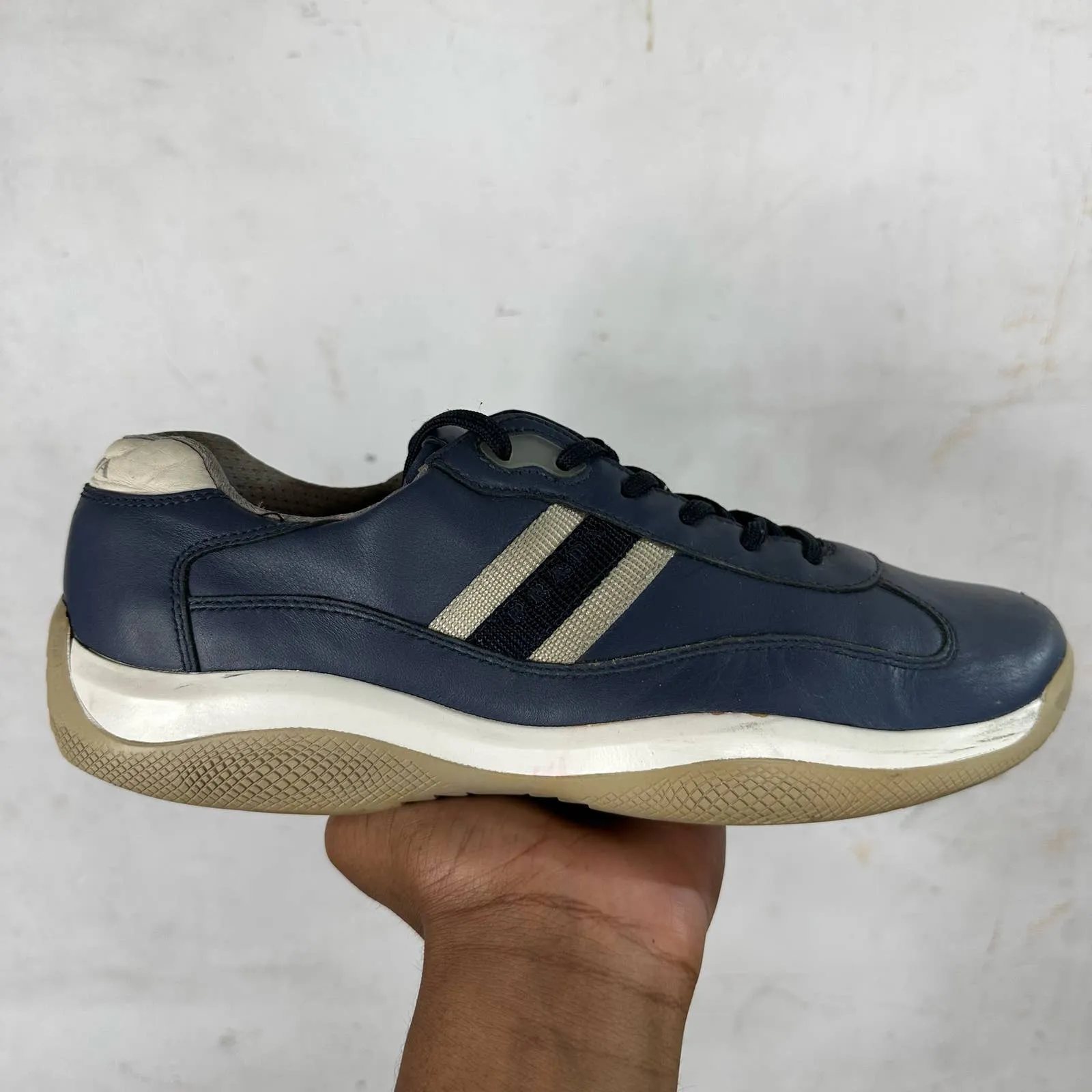 Prada Navy Leather Work Cups