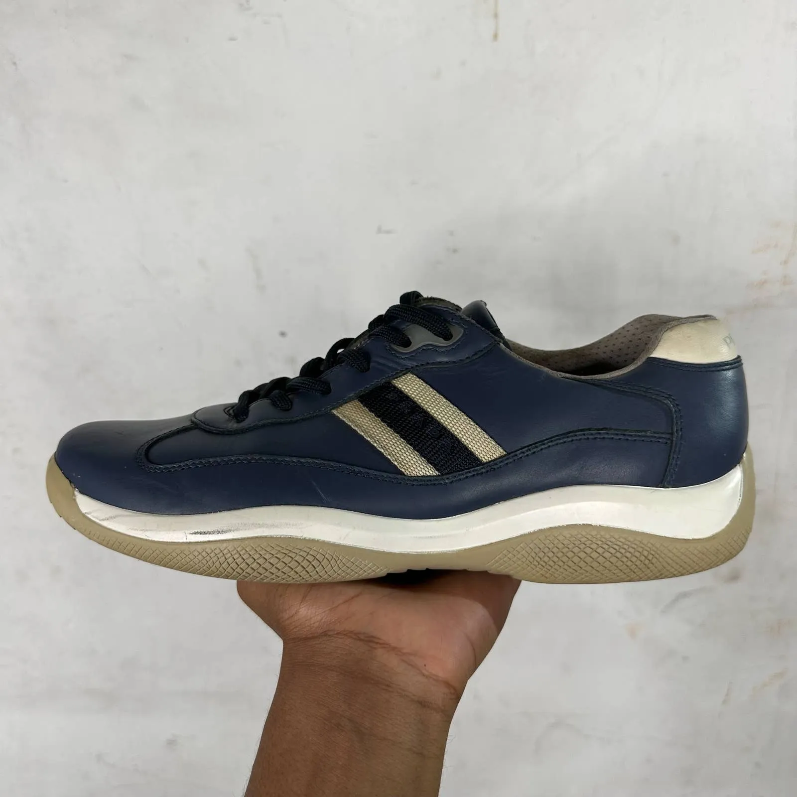 Prada Navy Leather Work Cups