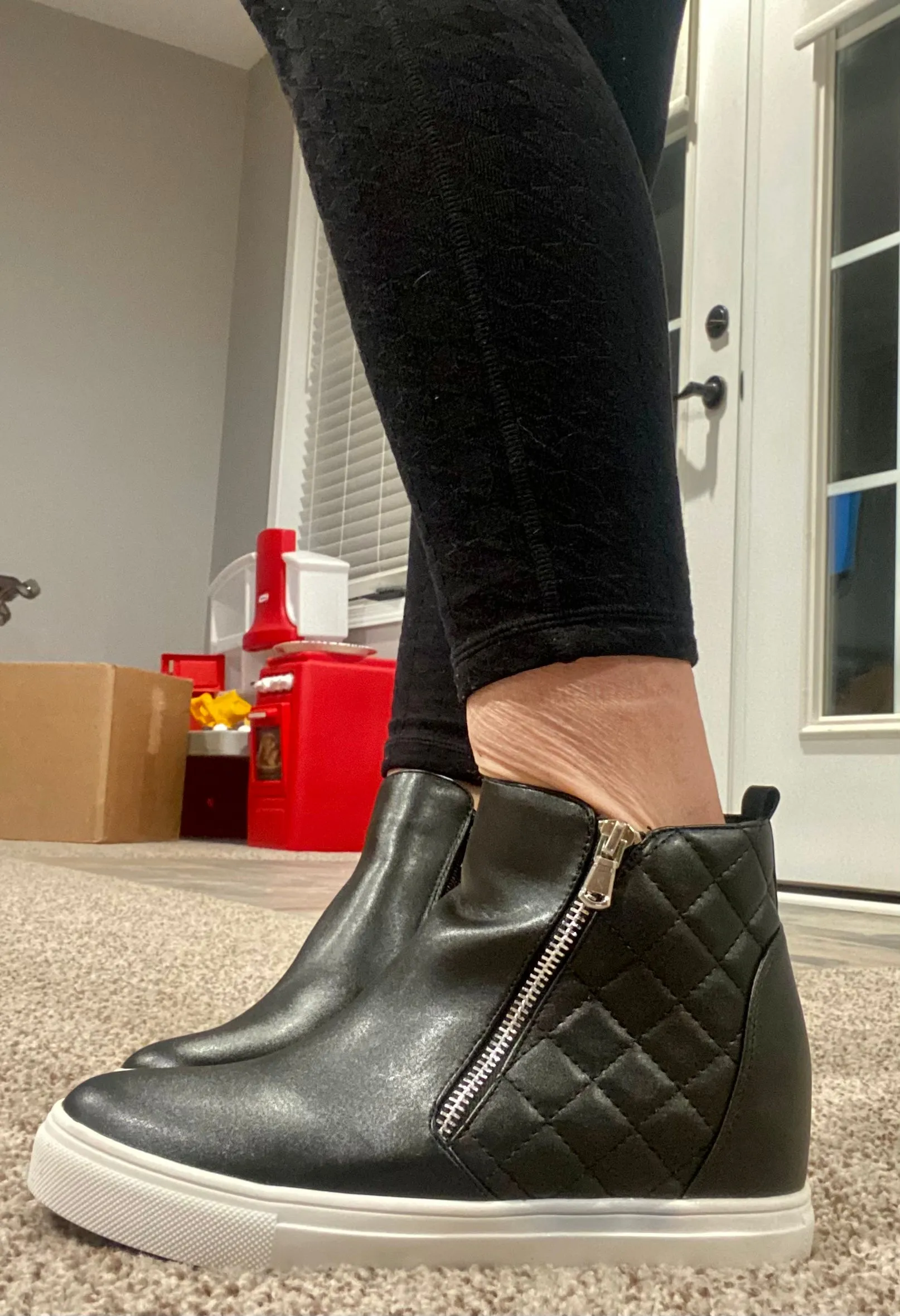 Quilted wedge sneaks
