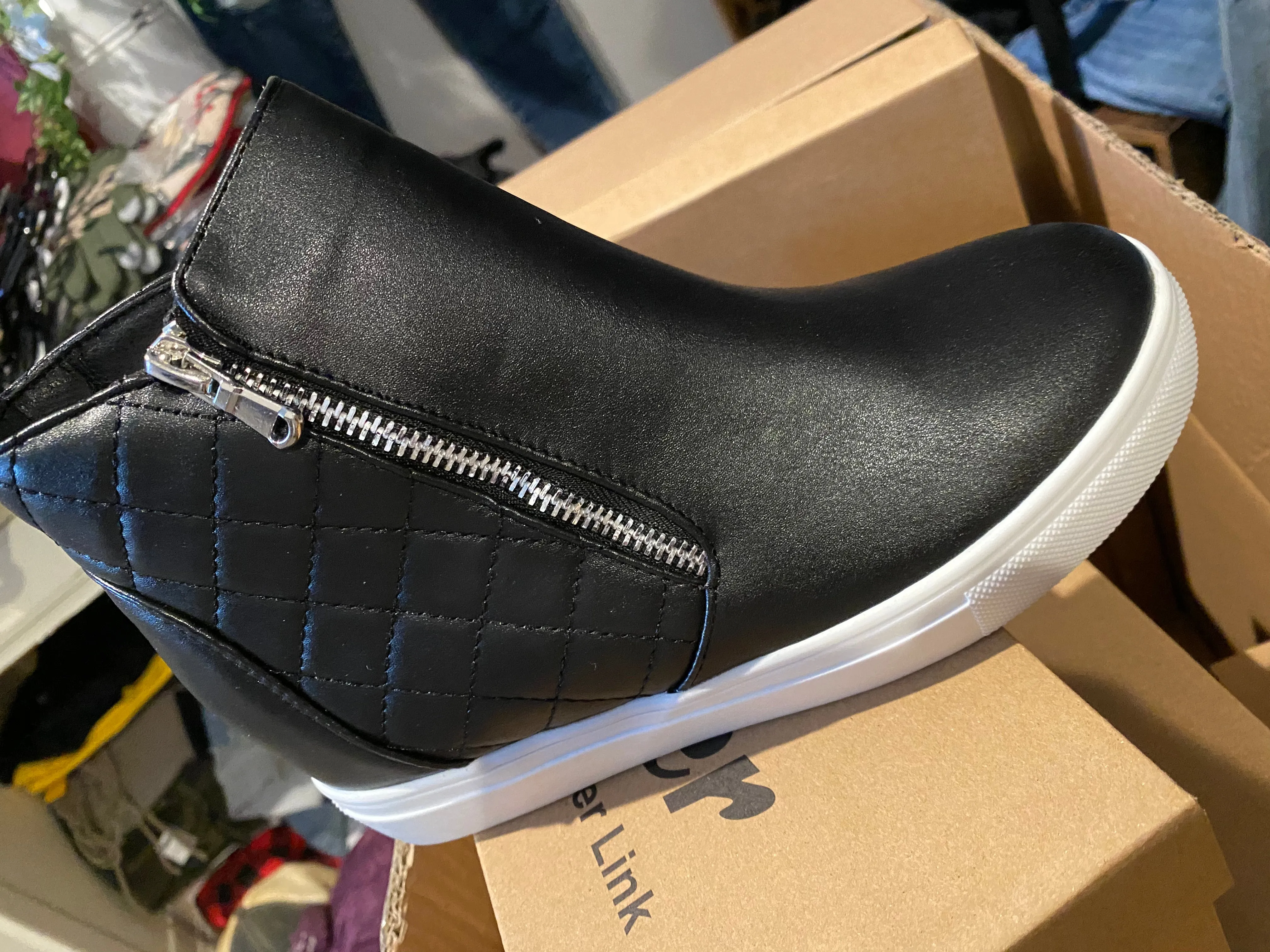 Quilted wedge sneaks