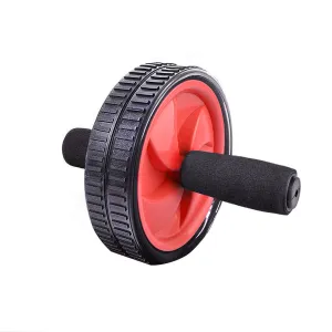 RED DUAL WHEEL ABDOMINAL EXERCISE AB ROLLER