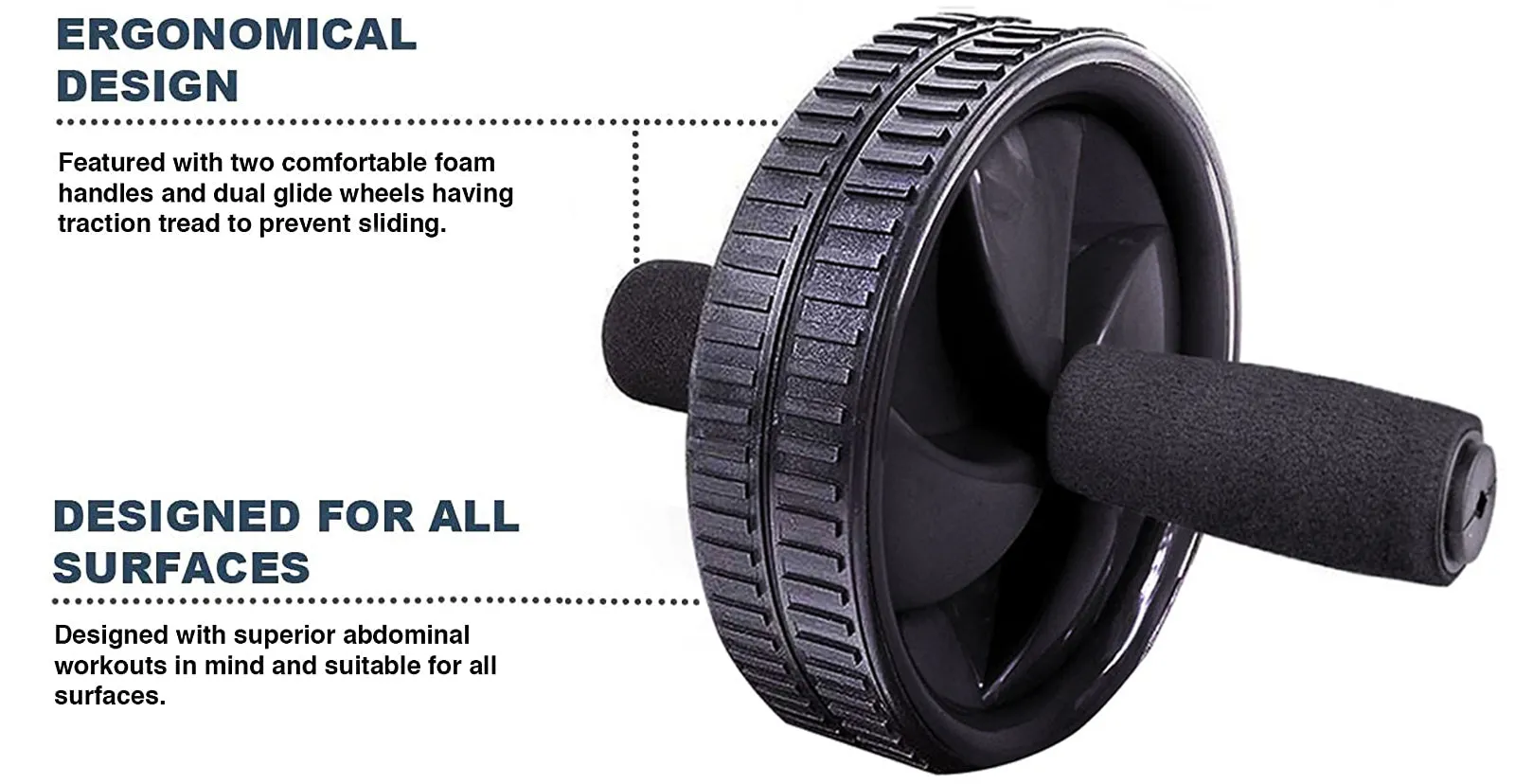 RED DUAL WHEEL ABDOMINAL EXERCISE AB ROLLER