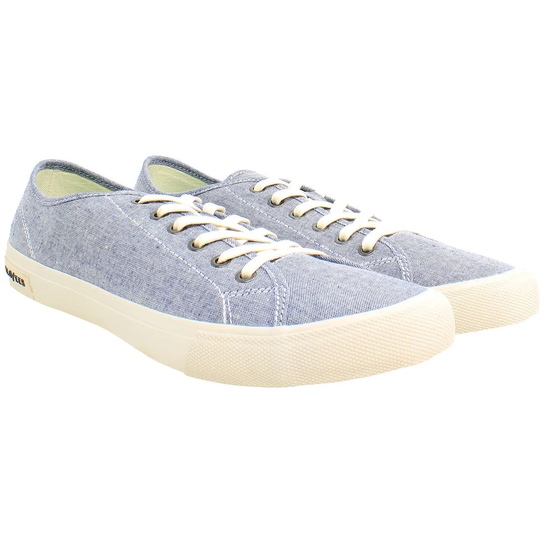 Seavees Legend Chambray Mens Blue Plimsolls