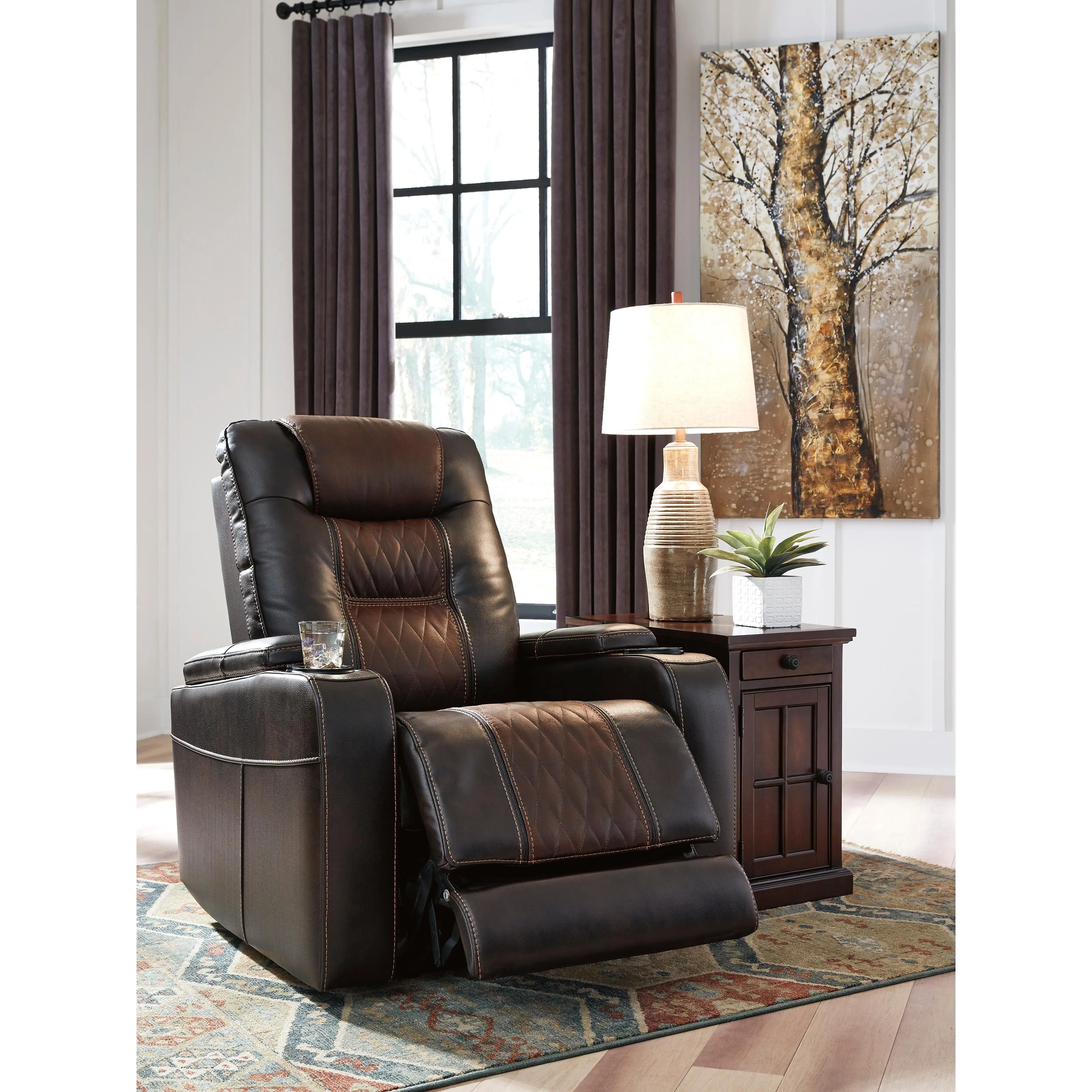 Signature Design by Ashley Composer Power Leather Look Recliner 2150713