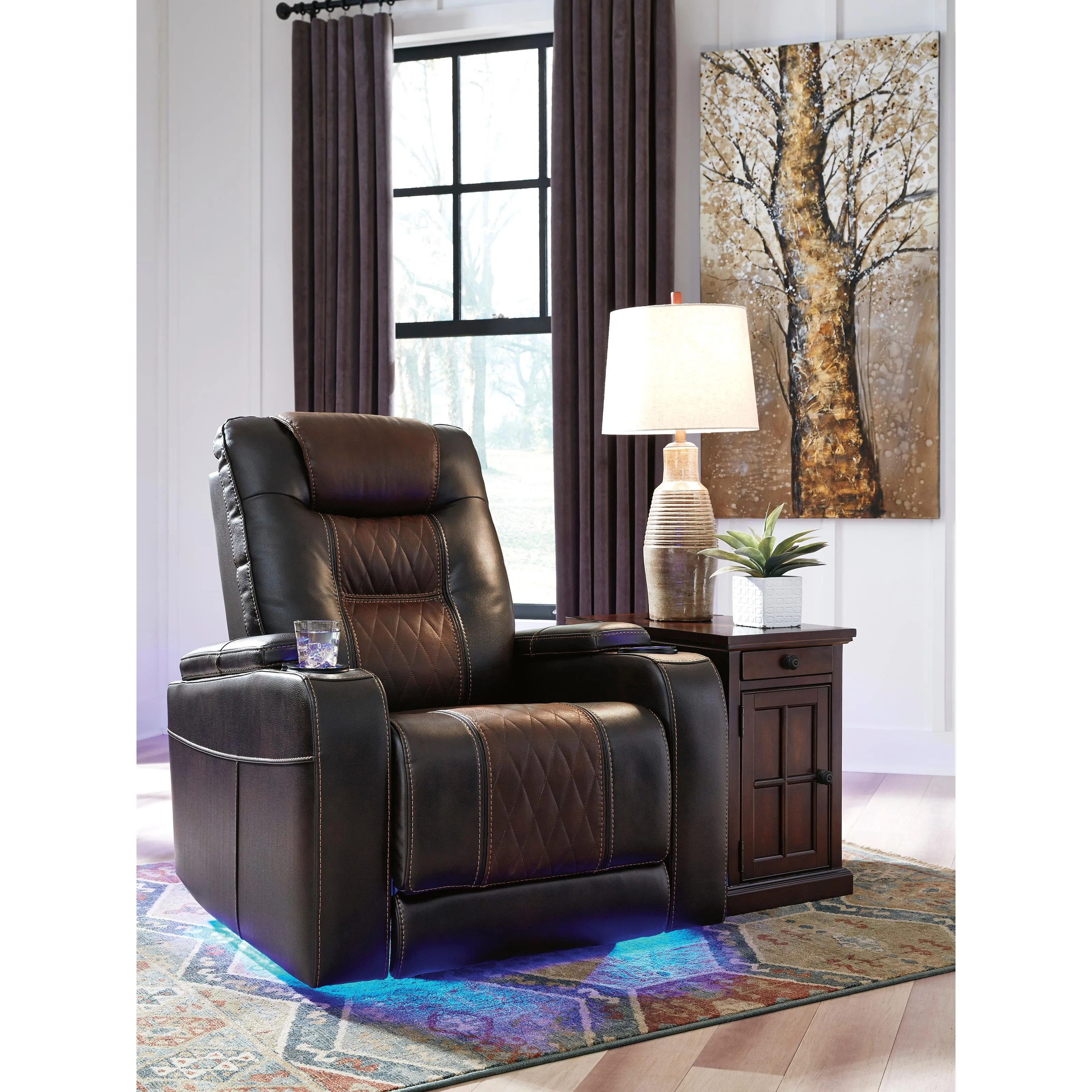 Signature Design by Ashley Composer Power Leather Look Recliner 2150713