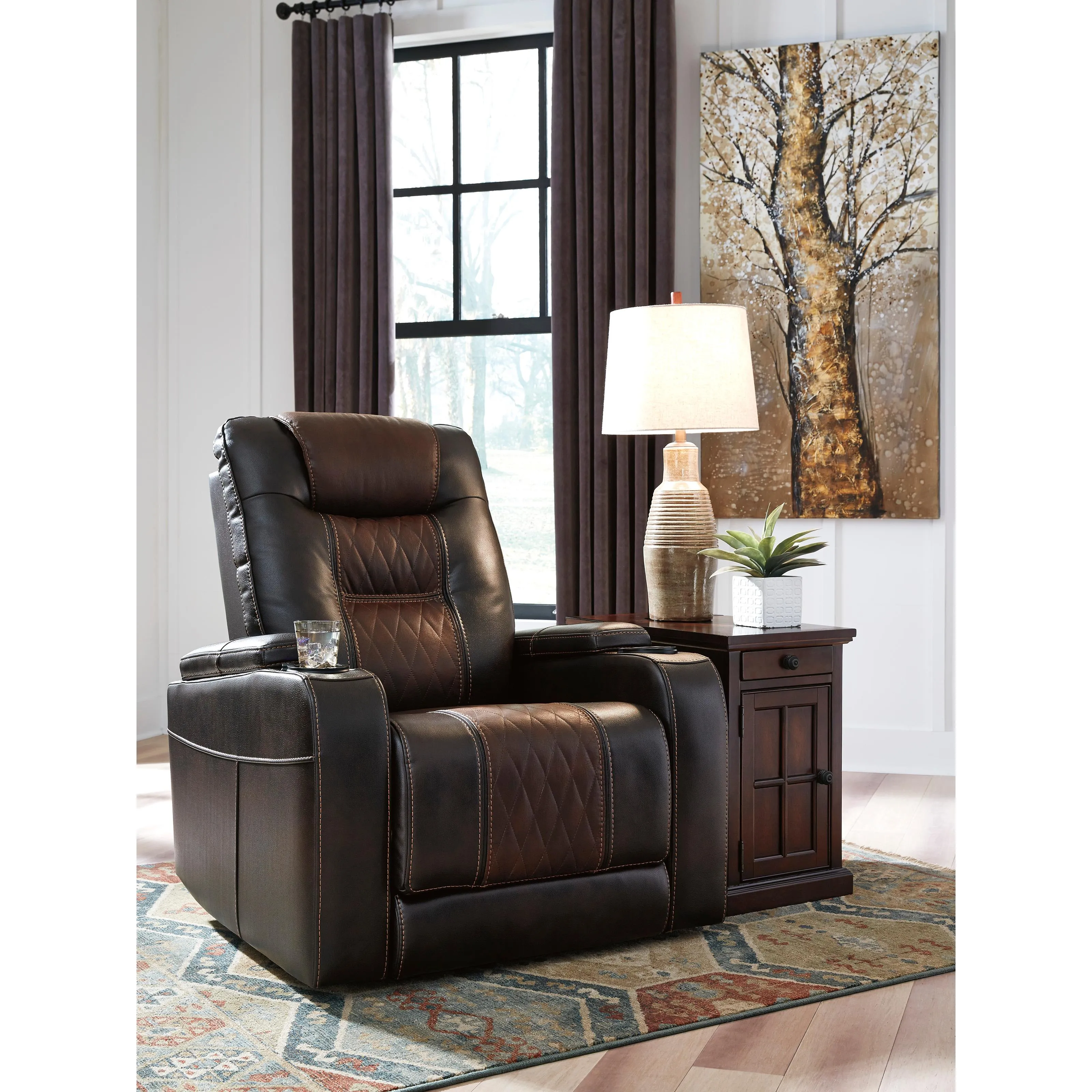 Signature Design by Ashley Composer Power Leather Look Recliner 2150713