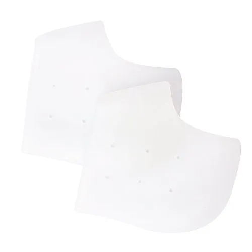 Silicone Gel Heel Protector Sleeve - Moisturizing Feet Heel Spur Pads Socks for Relief Heel Pain & Plantar Fasciitis - 1 Pair (2.5mm, White)
