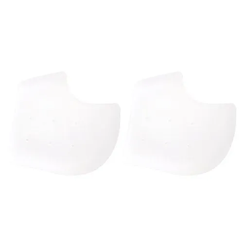 Silicone Gel Heel Protector Sleeve - Moisturizing Feet Heel Spur Pads Socks for Relief Heel Pain & Plantar Fasciitis - 1 Pair (2.5mm, White)