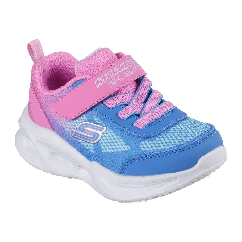 Skechers Girls Trainers S Lights sola Glow Ombre Deluxe Hot Pink/ Blue