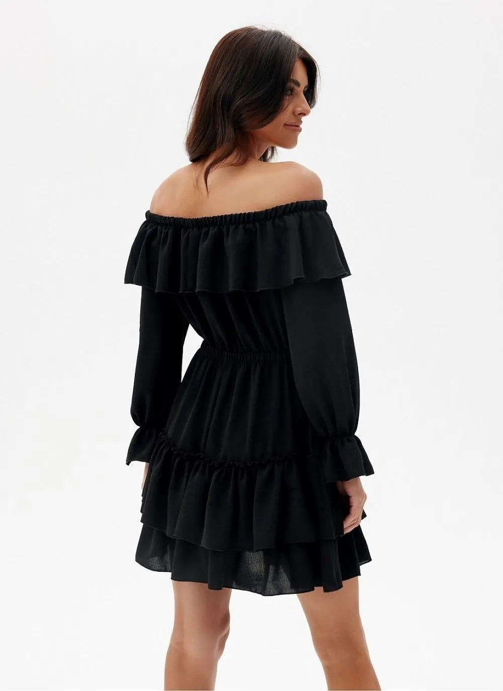Spanish style flared skirt with ruffles day dress