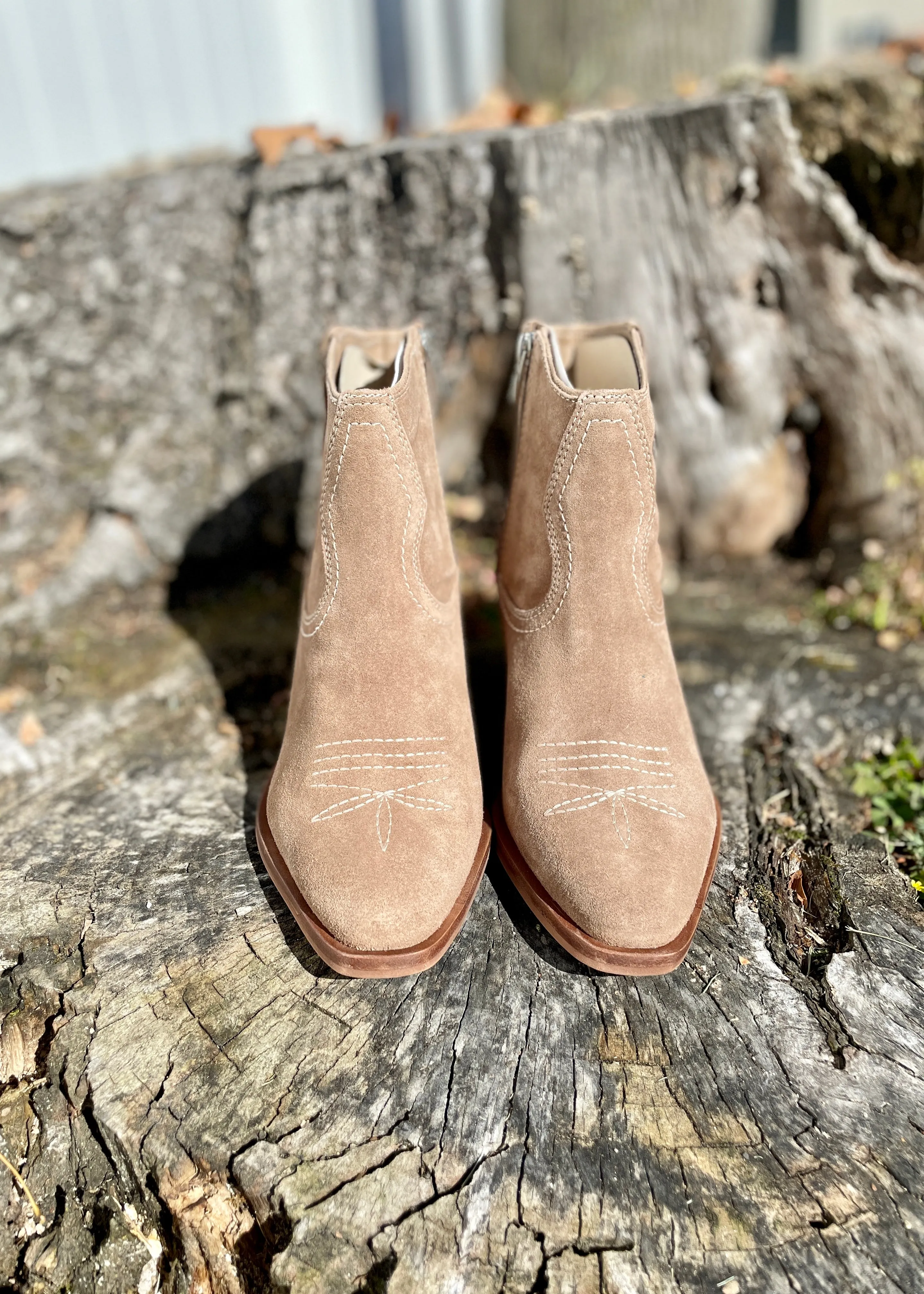 suede western bootie