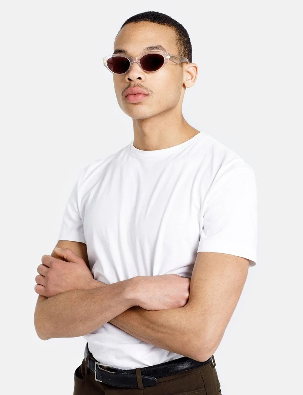 Super Drew Sunglasses - Crystal Clear/Burgundy