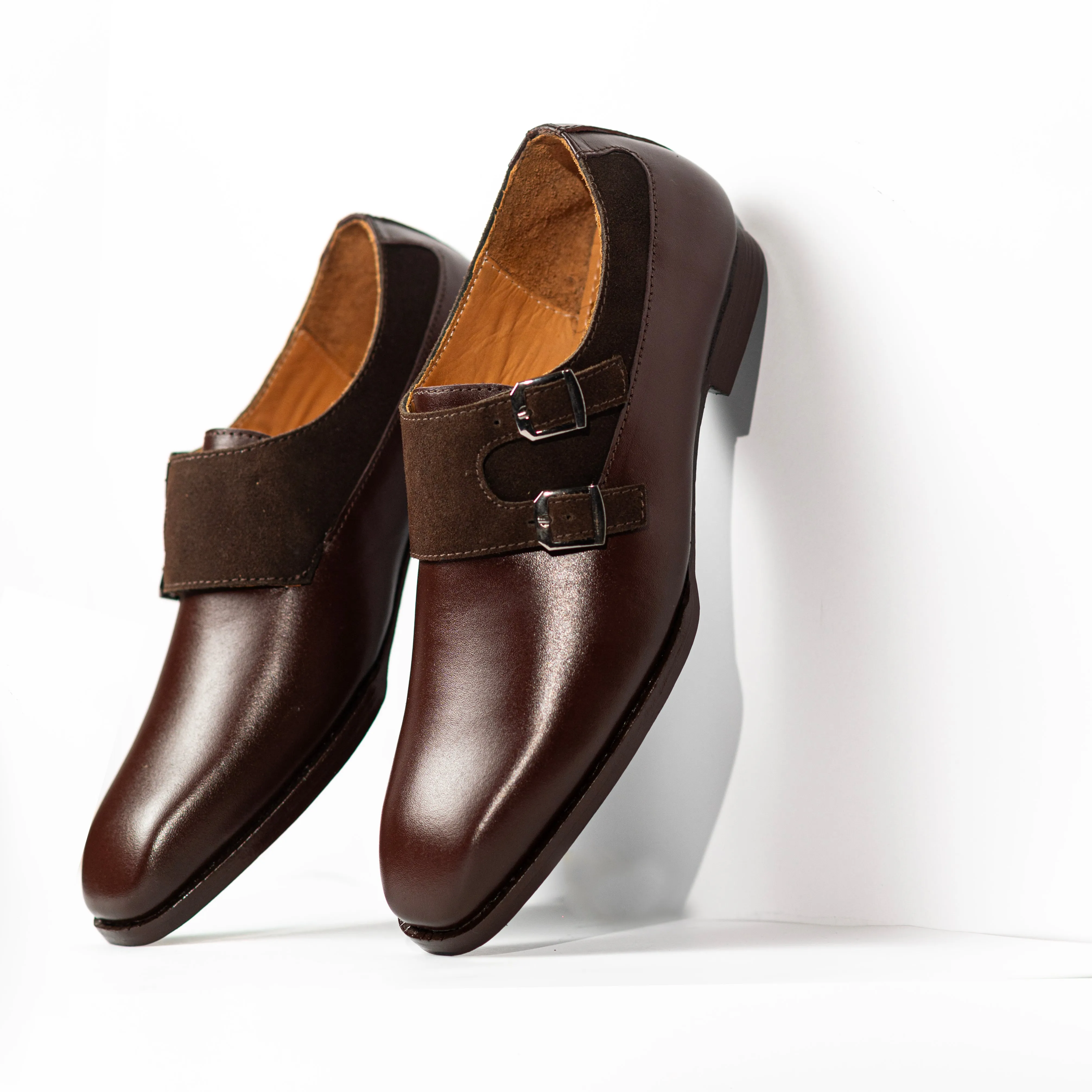 Tanned Cocoa Double Monk Straps Shoes