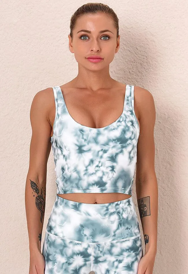 Tie-Dye Blackless Longline Sports Bra - Metta