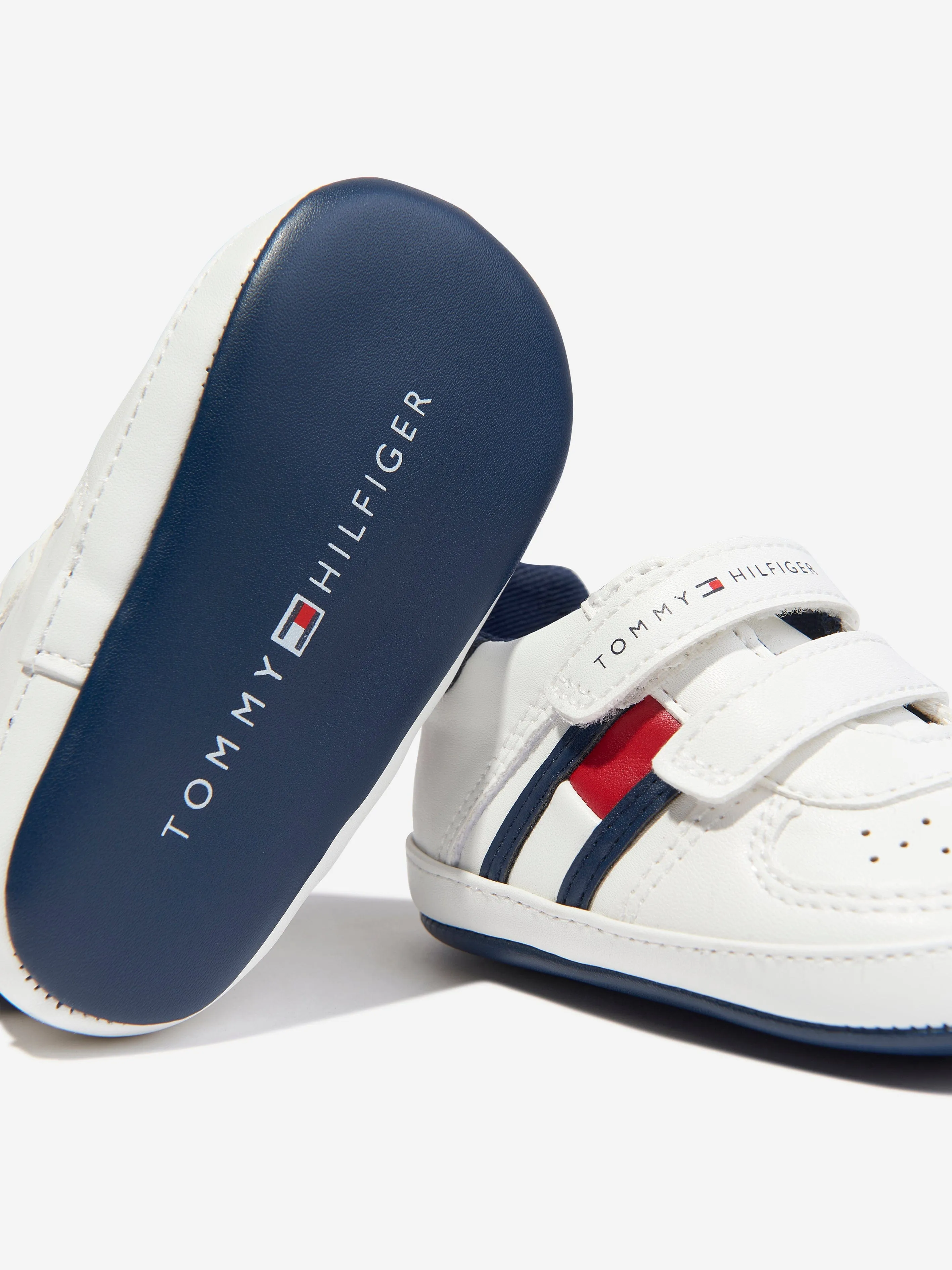 Tommy Hilfiger Baby Boys Flag Low Cut Velcro Trainers in White