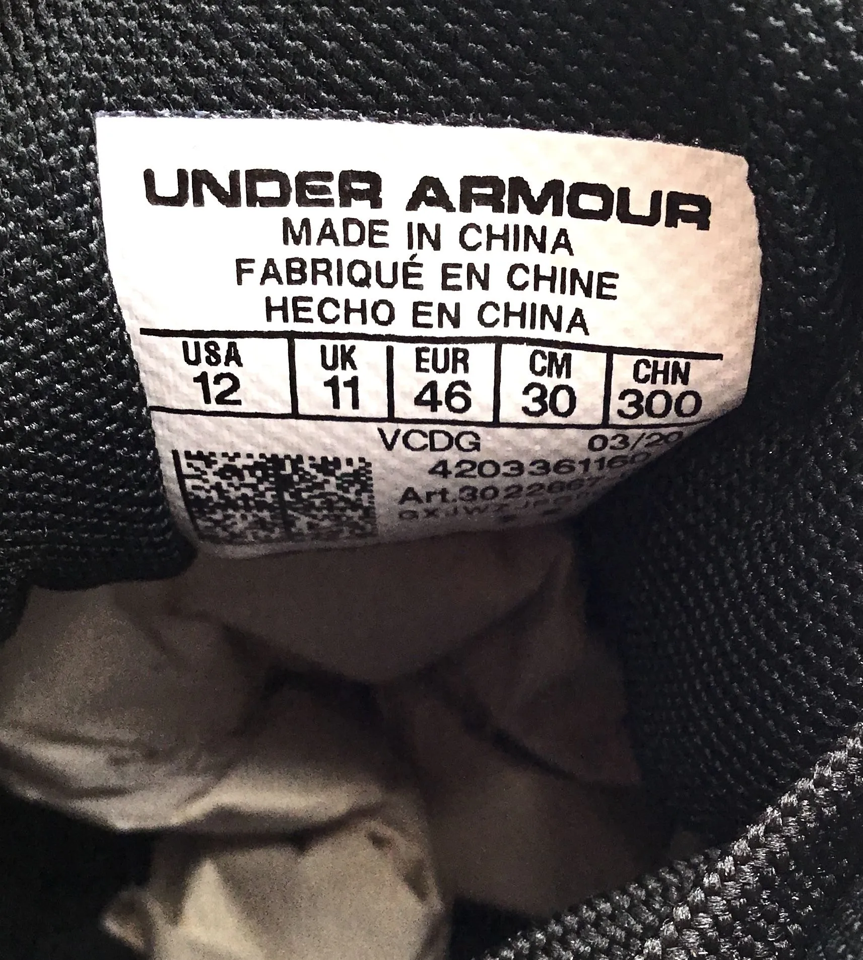 Under Armour Men's Spotlight Select 3022667 Black Football Cleats - Size 12