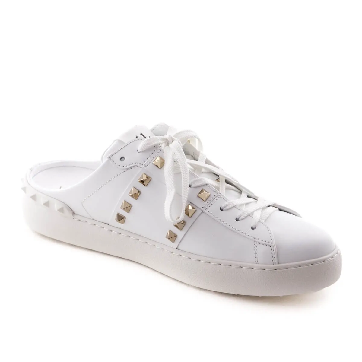 Valentino White Rockstud Untitled Open Slide Sneakers Size US 11 | EU 41