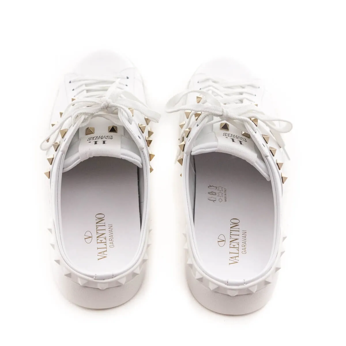 Valentino White Rockstud Untitled Open Slide Sneakers Size US 11 | EU 41