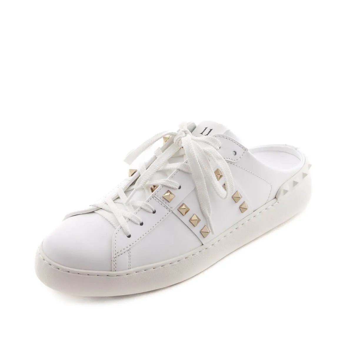 Valentino White Rockstud Untitled Open Slide Sneakers Size US 11 | EU 41