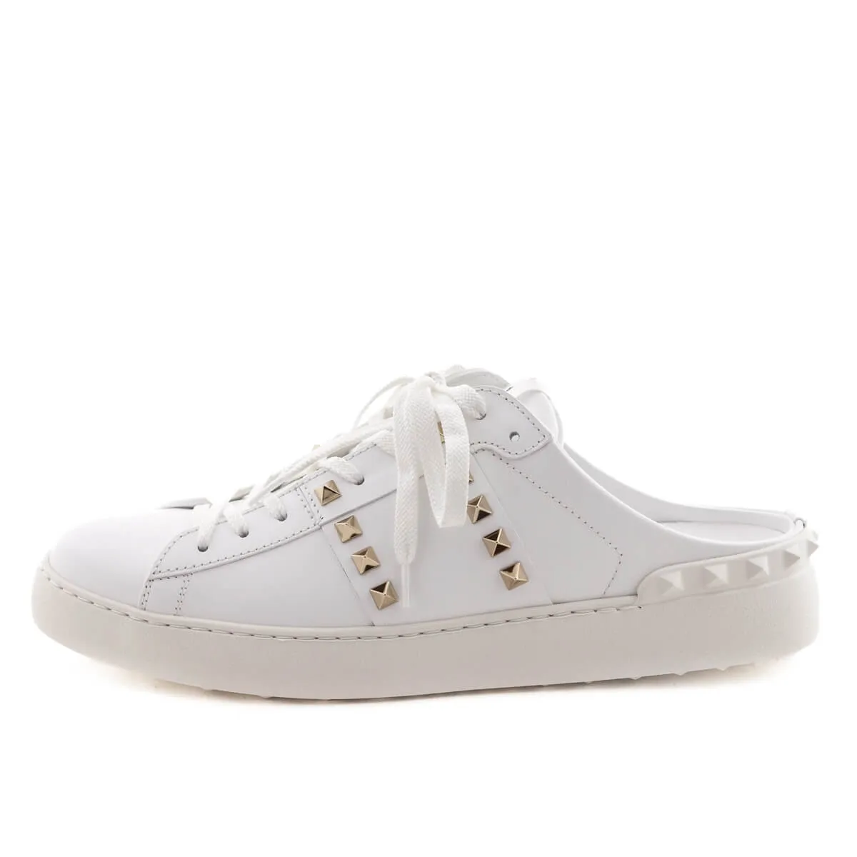 Valentino White Rockstud Untitled Open Slide Sneakers Size US 11 | EU 41