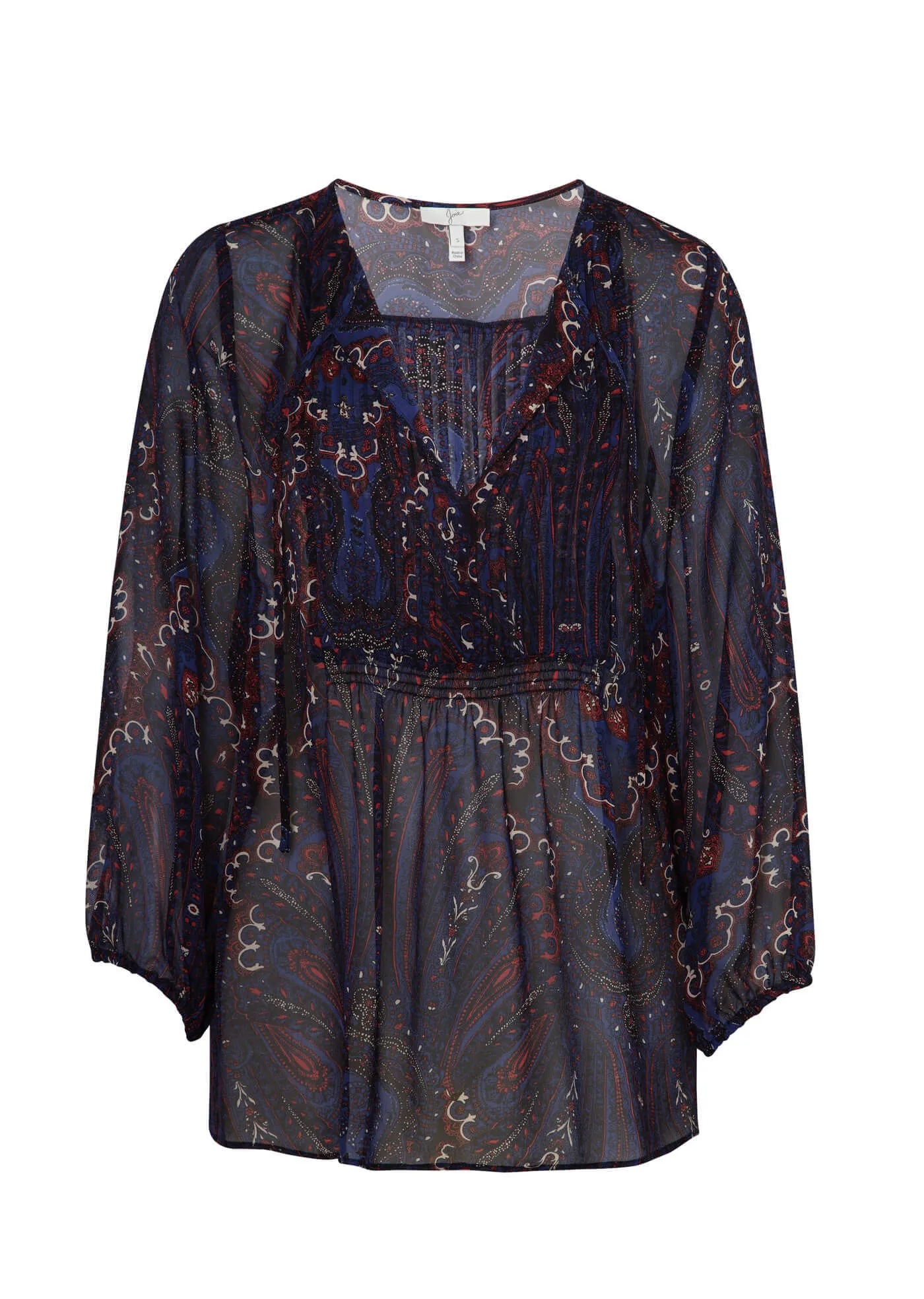 Vandrea Paisley Print Sheer Blouse
