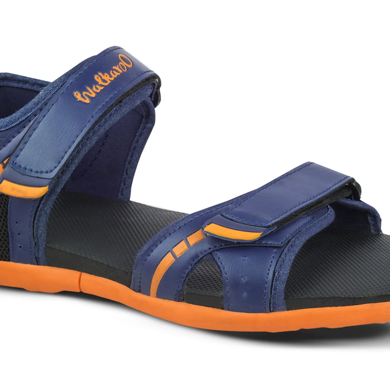 Walkaroo Mens Sandals  - WC4372 Navy Blue orange