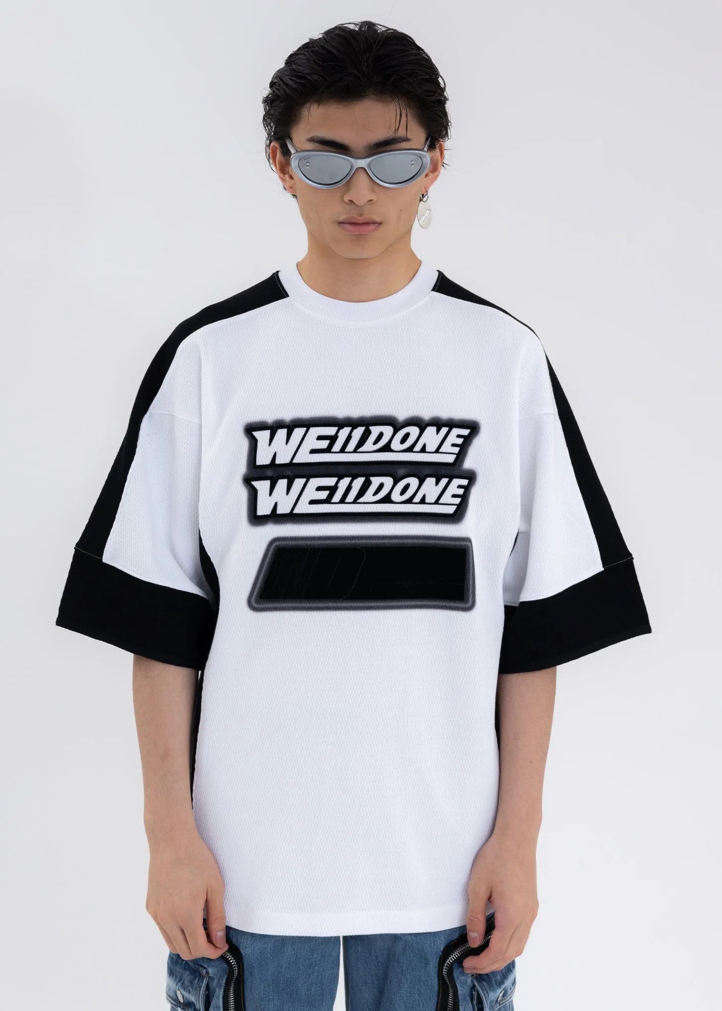 WHITE OVERSIZED FOOTBALL SHIRT