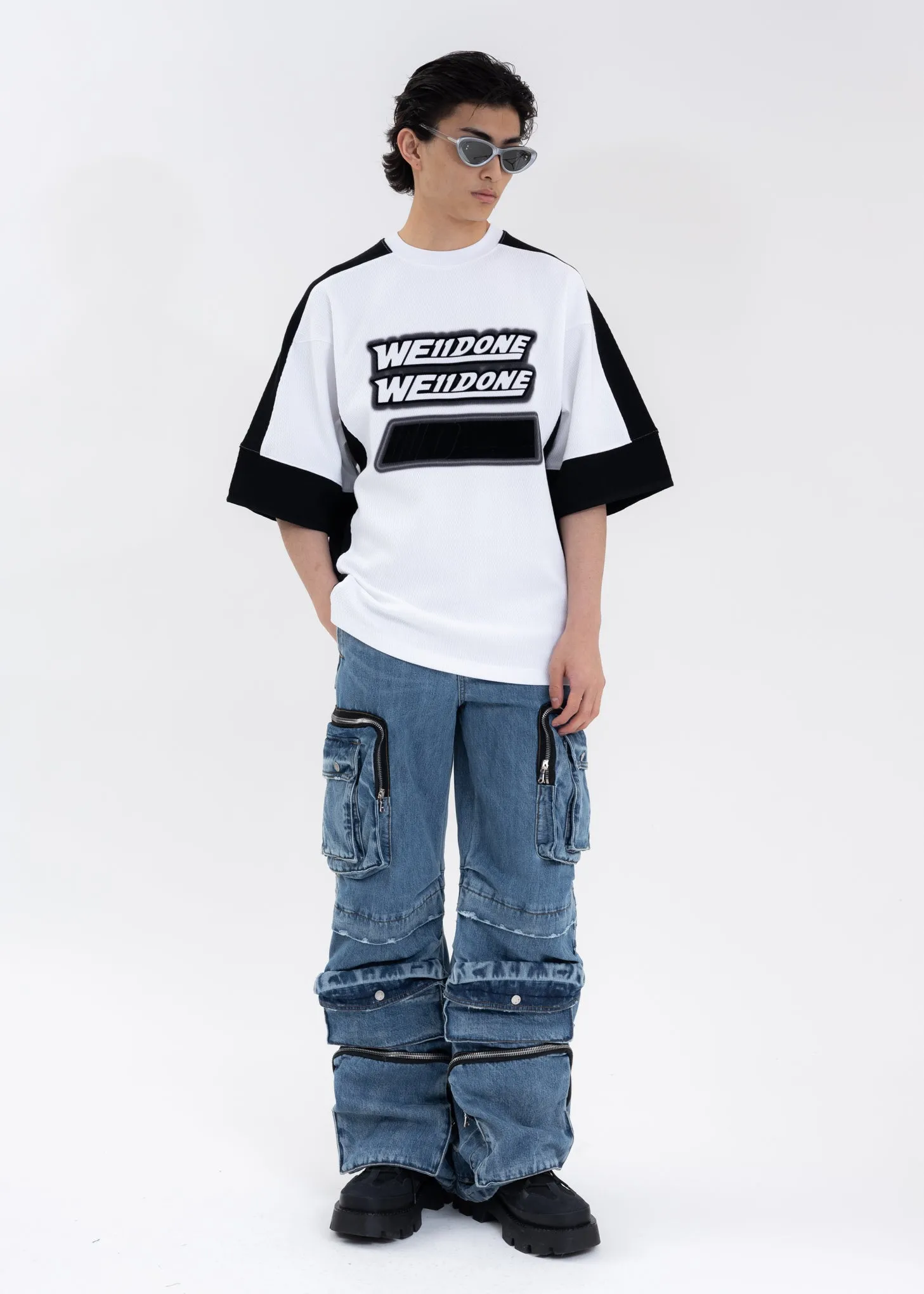 WHITE OVERSIZED FOOTBALL SHIRT
