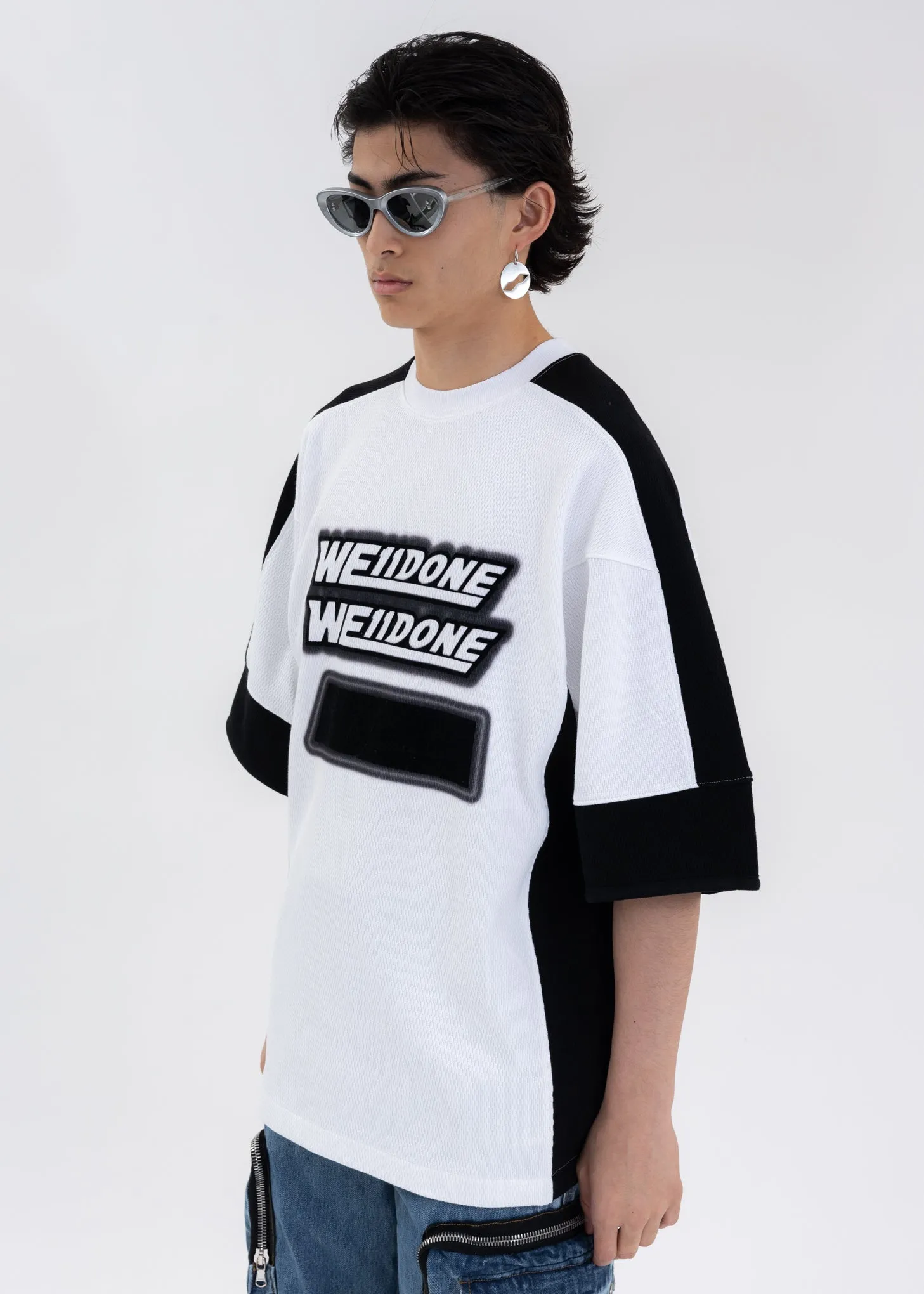 WHITE OVERSIZED FOOTBALL SHIRT