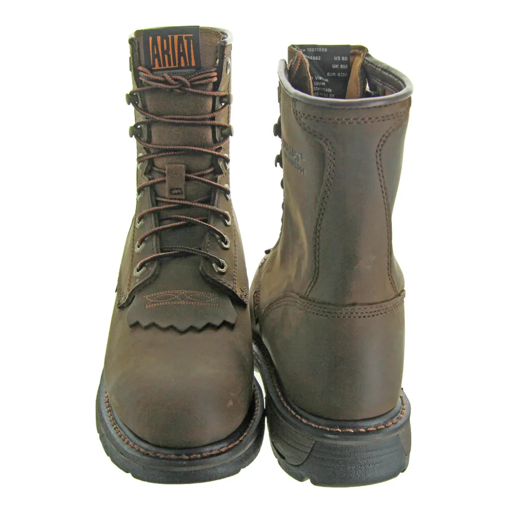 Workhog 8'' Oily Distress Brn WP by Ariat